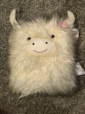 Highland cow  fuzzy pillow